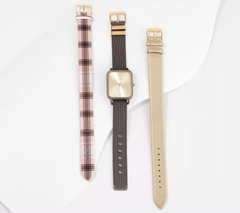 Isaac Mizrahi Live! Watch with S/3 Bronze Interchangeable Straps
