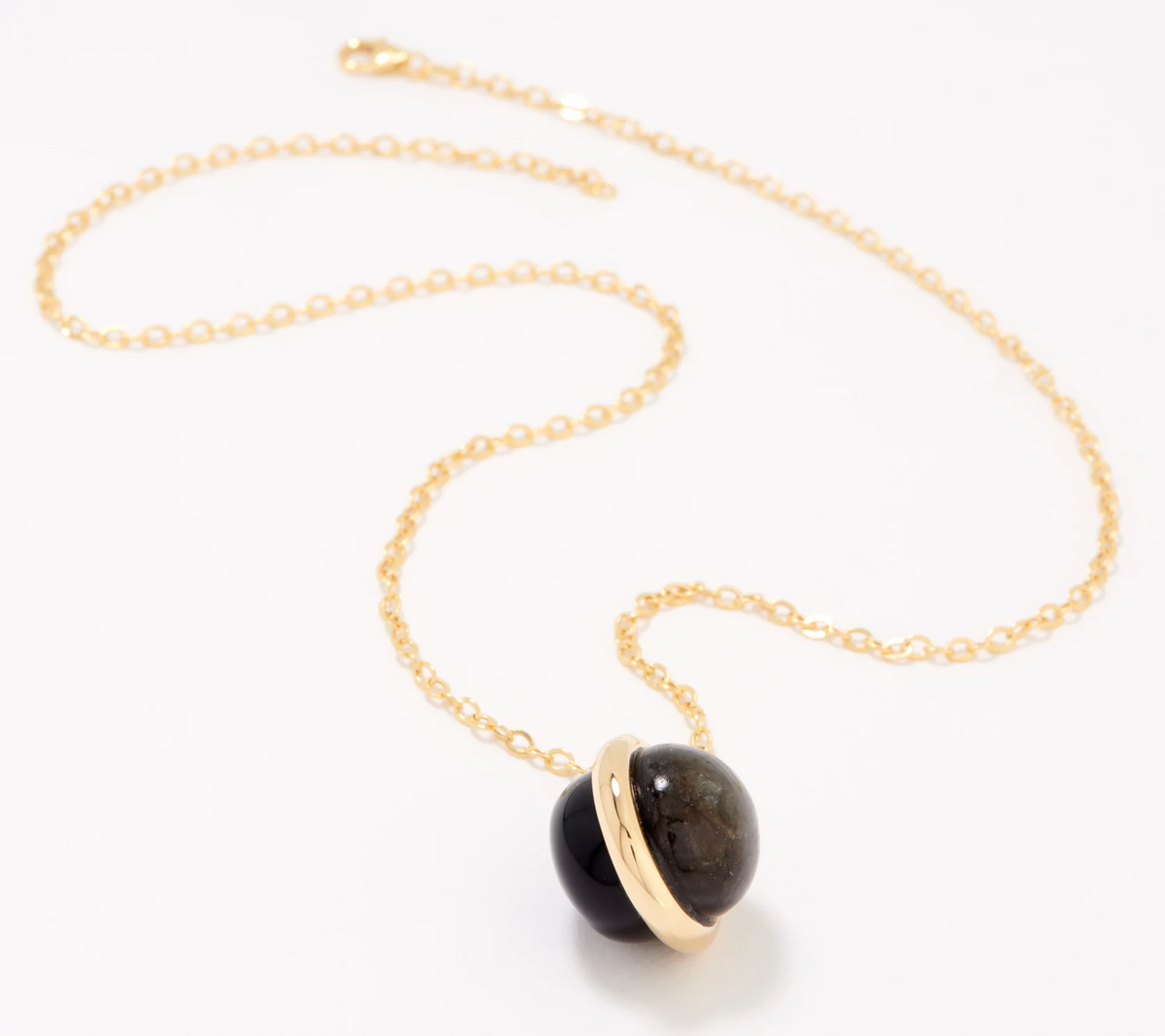 Gem Gossip Reversible Pendant with 18" Chain 10K