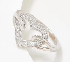 Diamonique x Lisa Mason "Heart" Ring Clad Size 6