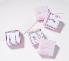 Diamonique Choice of Cushion Cut 3-Piece Gift Set, Sterling Silver, Size 8