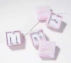 Diamonique Choice of Round Cut 3-Piece Gift Set, Sterling Silver, Size 8