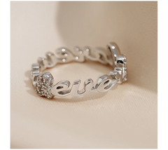 Diamonique Platinum-Clad Sterling Silver Forever & Ever Band Ring Size 8