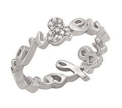 Diamonique Platinum-Clad Sterling Silver Forever & Ever Band Ring Size 8