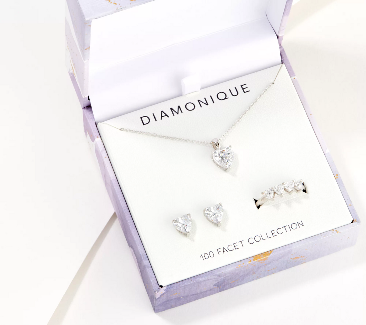 Diamonique 100-Facet Choice of Heart Cut Giftable Collection