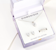 Diamonique 100-Facet Choice of Heart Cut Giftable Collection