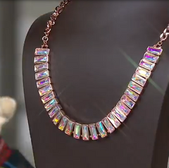 Kirks Folly Aurora Borealis Essentials Baguette Gold tone Necklace