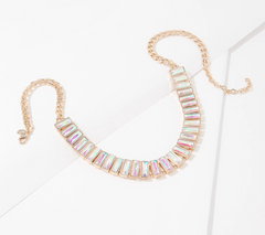 Kirks Folly Aurora Borealis Essentials Baguette Gold tone Necklace