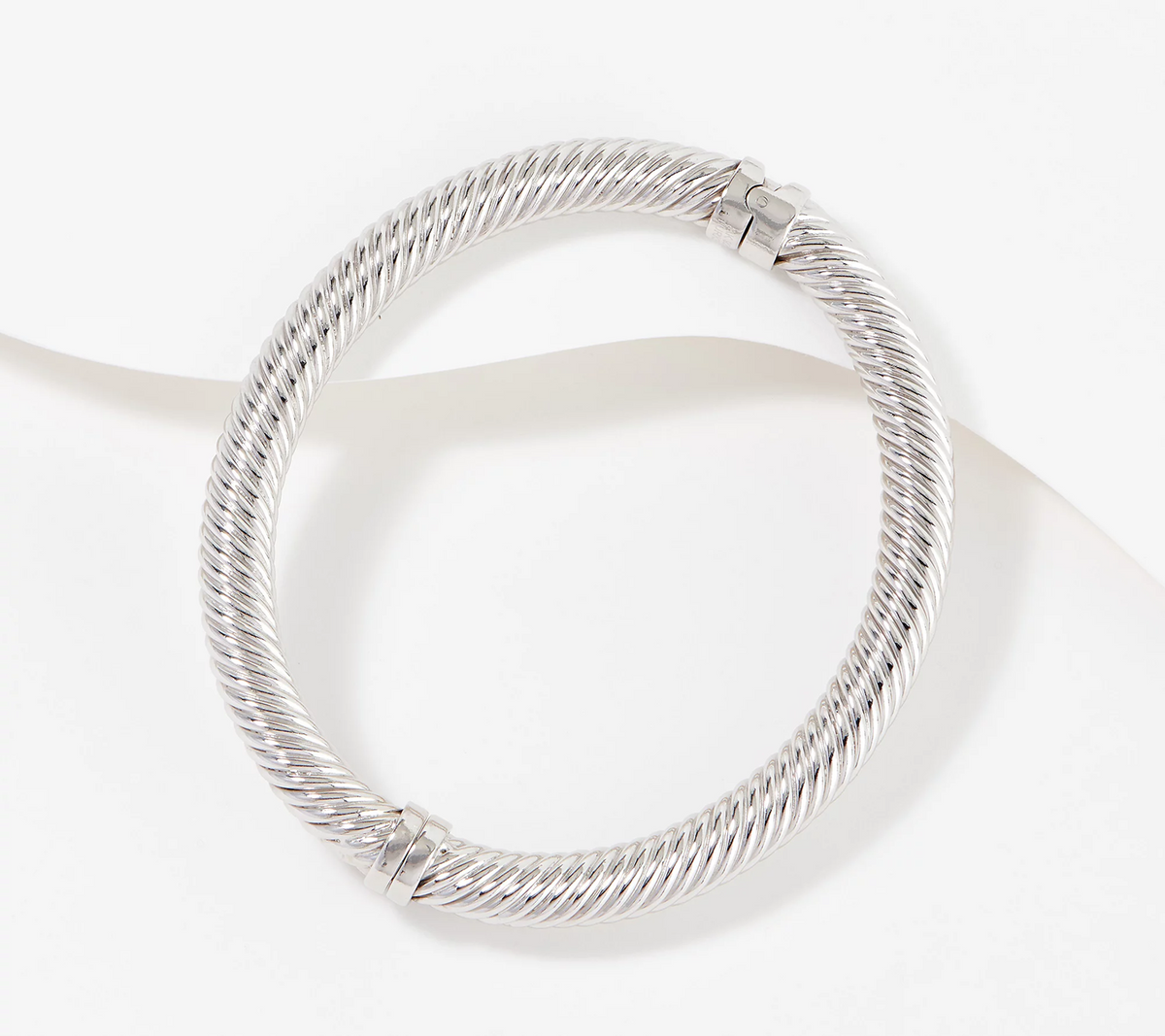 Sterling Silver Twisted Small Bangle Bracelet by Silver Style