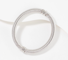 Sterling Silver Twisted Small Bangle Bracelet by Silver Style