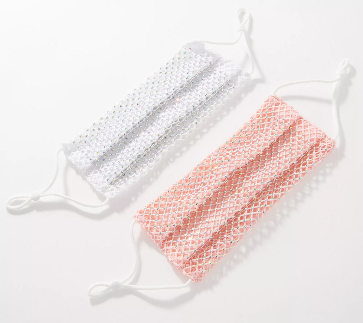 Kirks Folly Glamour Goddess Pink Face Coverings with Organza Pouch