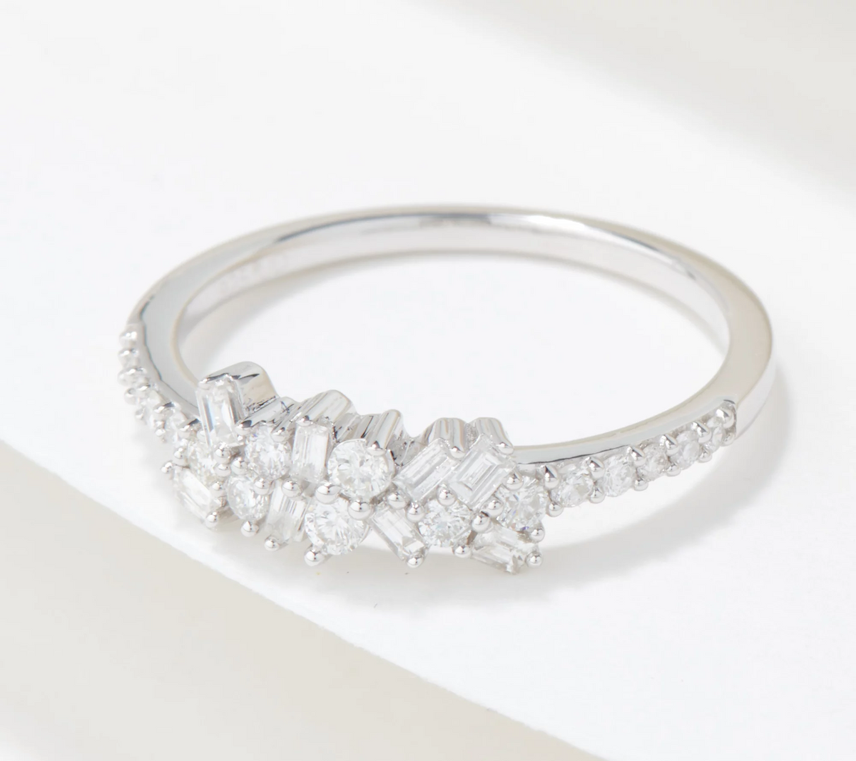 Affinity Diamonds Sterling silver Mixed Cut Band Ring, 0.30 cttw, Size 6