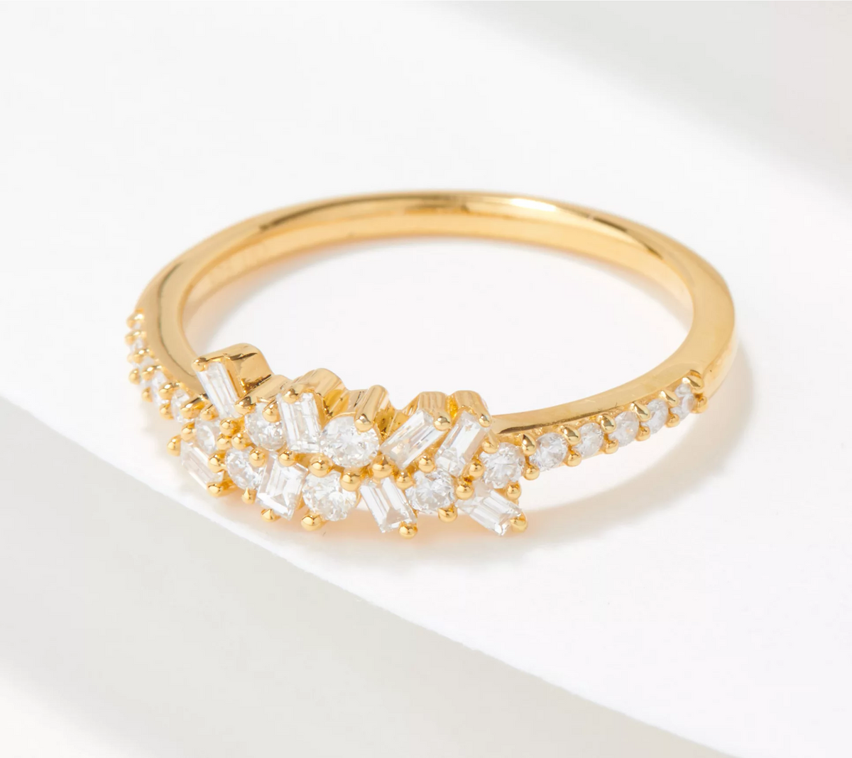 Affinity Diamonds Goldclad Sterling Silver Mixed Cut Band Ring Size 7