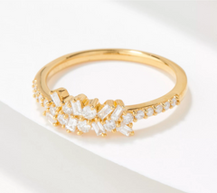 Affinity Diamonds Goldclad Sterling Silver Mixed Cut Band Ring Size 7