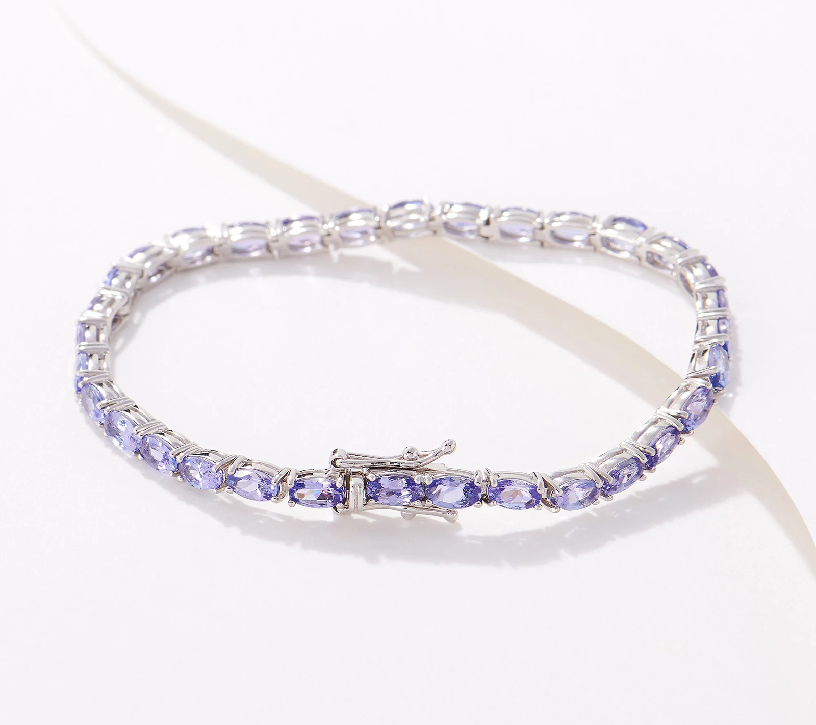 Generation Gems Oval-Cut Tanzanite Tennis Bracelet Sterling, Avg