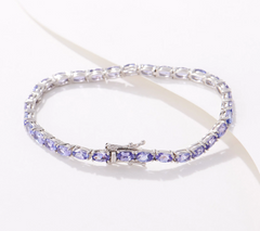 Generation Gems Oval-Cut Tanzanite Tennis Bracelet Sterling, Avg