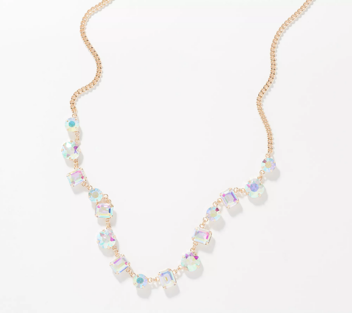 Kirks Folly Aurora Borealis Essentials Multi Stone Gold Tone Necklace, 19"
