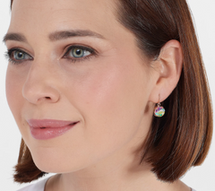 Kirks Folly Aurora Borealis Essentials Round French Wire Silvertone Earrings