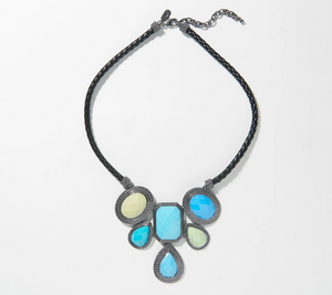 Attitudes by Renee Turquoise Cabochon Bib Necklace