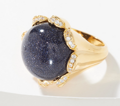 Diamonique x Lola Rose Zoe 14K Yellow Gold-Plated Brass Cocktail Ring Size 7