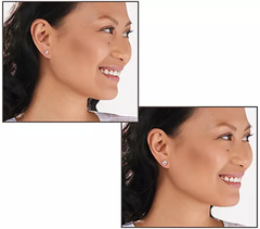 Diamonique Roseclad Sterling Silver Set of 5 120-Facet Prestige Cut Studs
