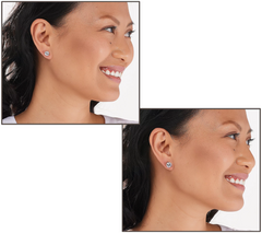 Diamonique Roseclad Sterling Silver Set of 5 120-Facet Prestige Cut Studs
