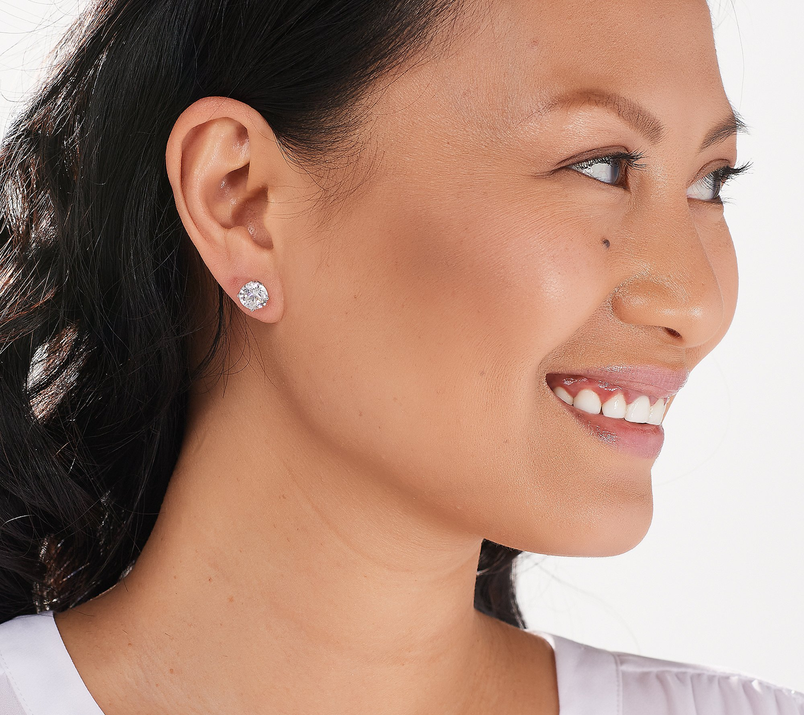 Diamonique Roseclad Sterling Silver Set of 5 120-Facet Prestige Cut Studs