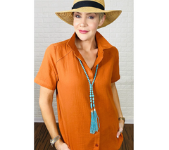 Joan Rivers Double Turquoise Tassel Beaded Necklace