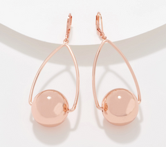 Joan Rivers Rose Gold Floating Ball Drop Earrings
