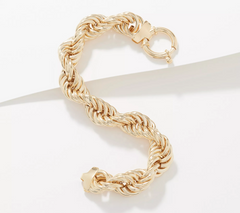 Sterling Silver  By Silver Style High Polished Goldclad Rope Bracelet