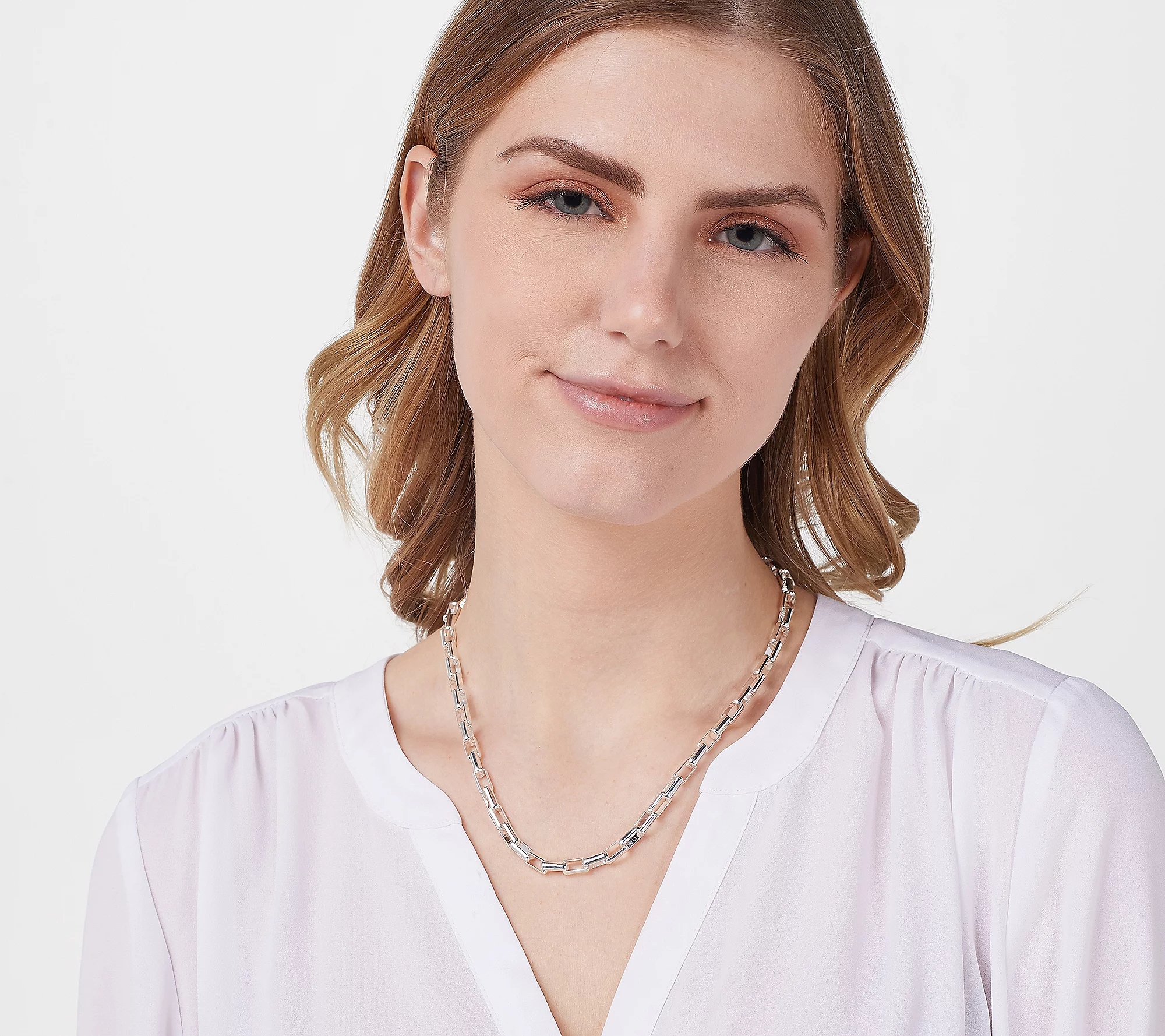 UltraFine Silver 18" Polished Bold Link Necklace, 32.5g