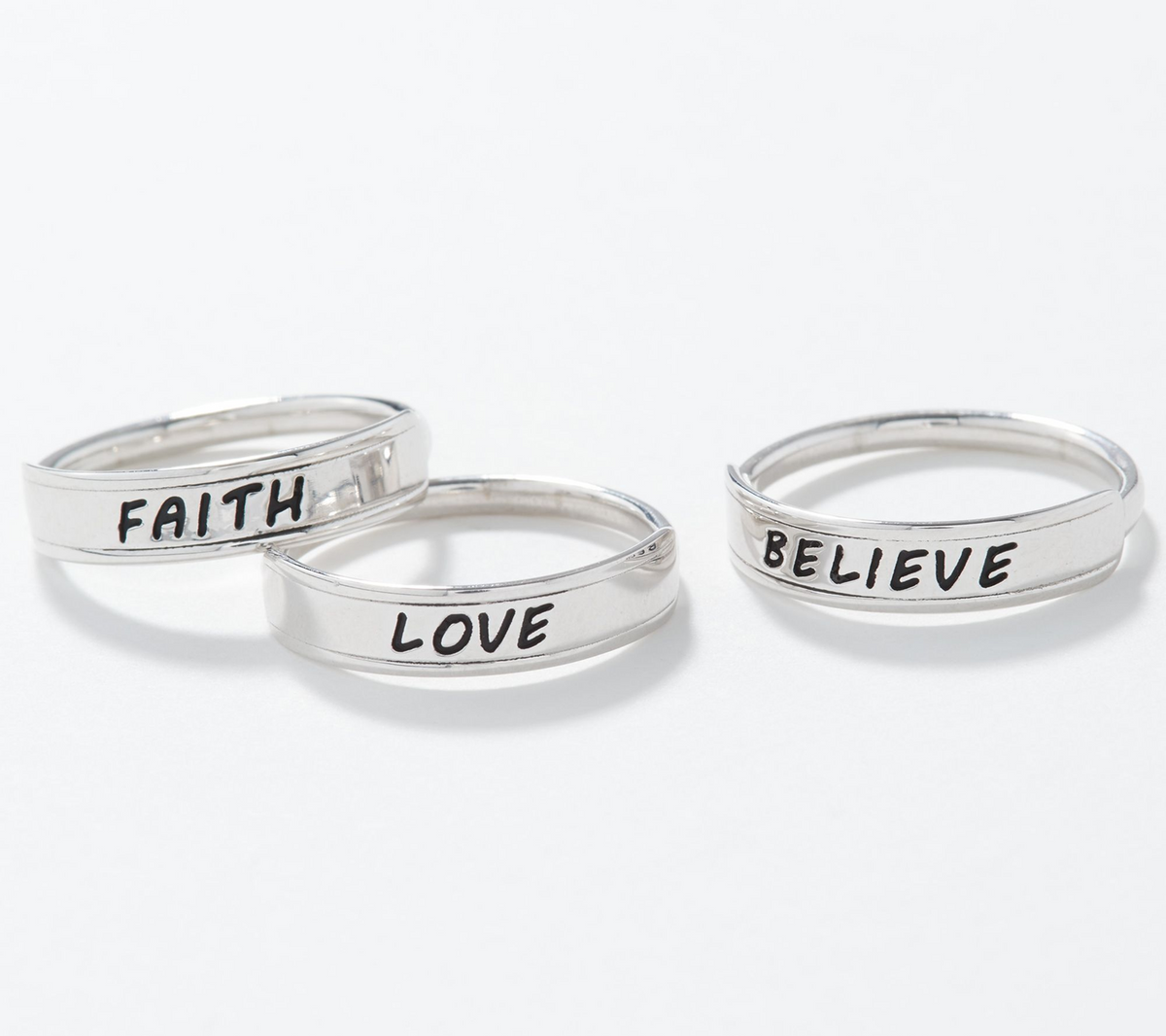 Anillos de inspiración pulidos de plata italiana S/3, plata de ley, talla 7 