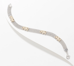 Sterling Silver Two-Tone Elephant Motif Bracelet, By Silver Style, Avg