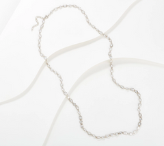 Diamonique By The Yard Sterling Silver Mixed Cut 28" Necklace