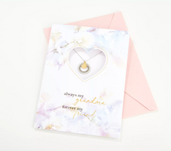 Diamonique Mother's Day Necklace & Greeting Card, Grandma