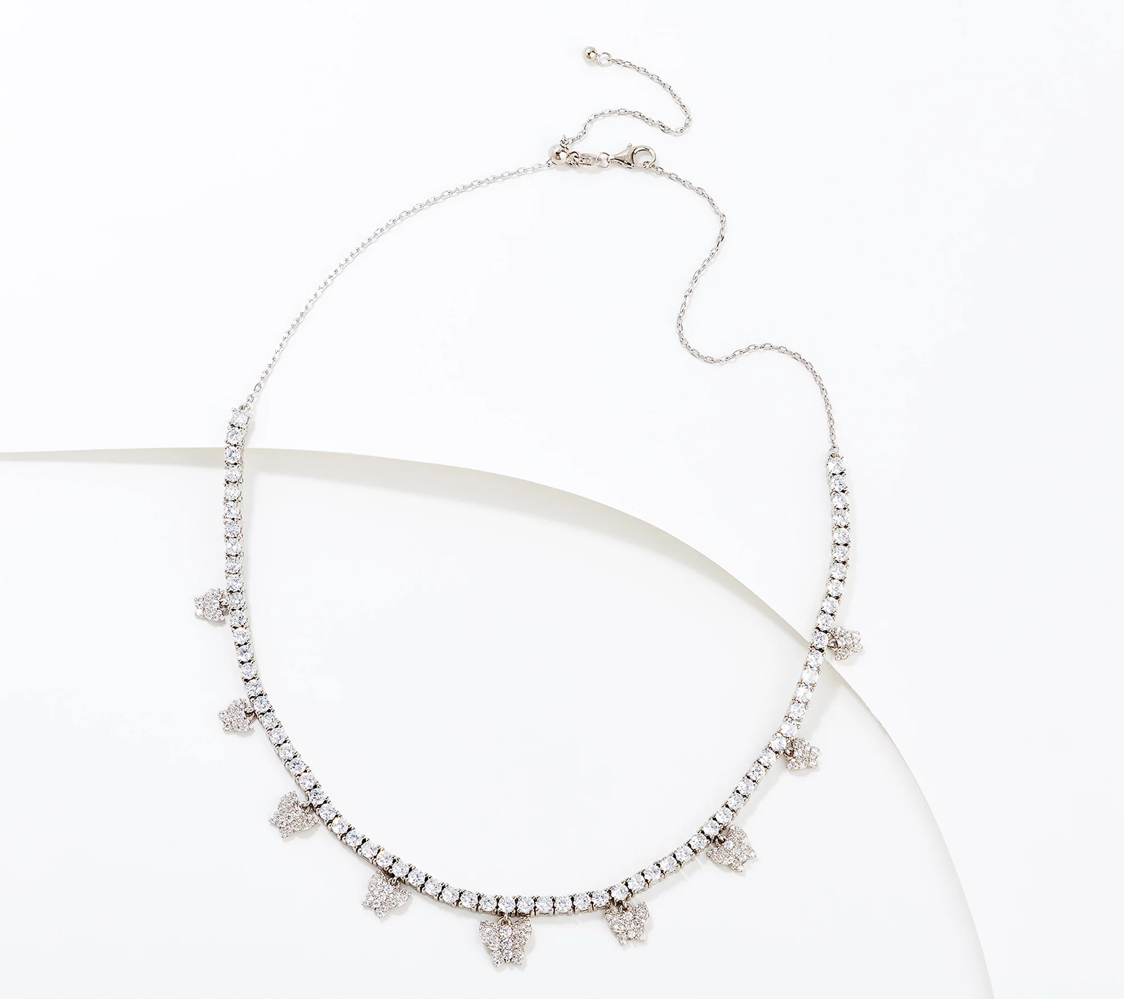 Diamonique x Courtney Khondabi Sterling Silver Butterfly Necklace