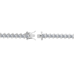Diamonique Platinum Clad Sterling Silver Tennis Bracelet 6-3/4"