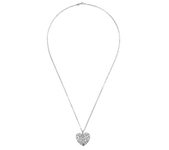 Italian Silver Diamond-Cut Heart Sterling Silver Pendant w/ Chain