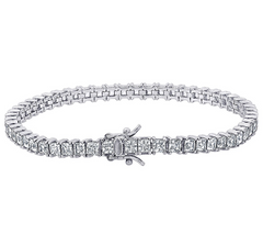 Diamonique Sterling Princess-Cut Tennis Bracelet