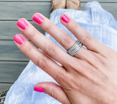 Diamonique Sterling Silver Set of 4 Round & Emerald Cut Stack Rings Sterling Silver Size 5