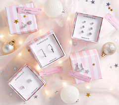 Diamonique Rhodium-Plated Sterling Silver Set of 5 Earring Gifts