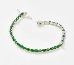 Pulsera de tenis de tanzanita ovalada y redonda de plata esterlina Generation Gems de 21,5 cm
