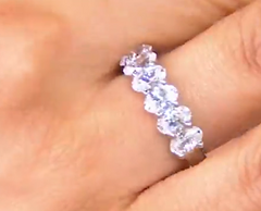 Diamonique Platinum-Clad Oval Cut Bold Band Ring, Size 5