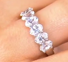 Diamonique Platinum-Clad Oval Cut Bold Band Ring, Size 5