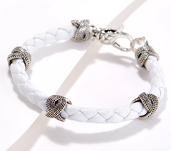 JAI Sterling Silver Leather Journey Bracelet Large
