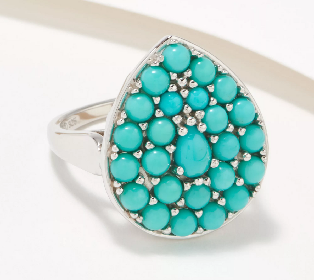 Affinity Gems Sleeping Beauty Turquoise Pear Shape Ring Size 8 Sterling Silver