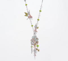 Kirks Folly Magic Fairy House Vault Silver Tone Necklace