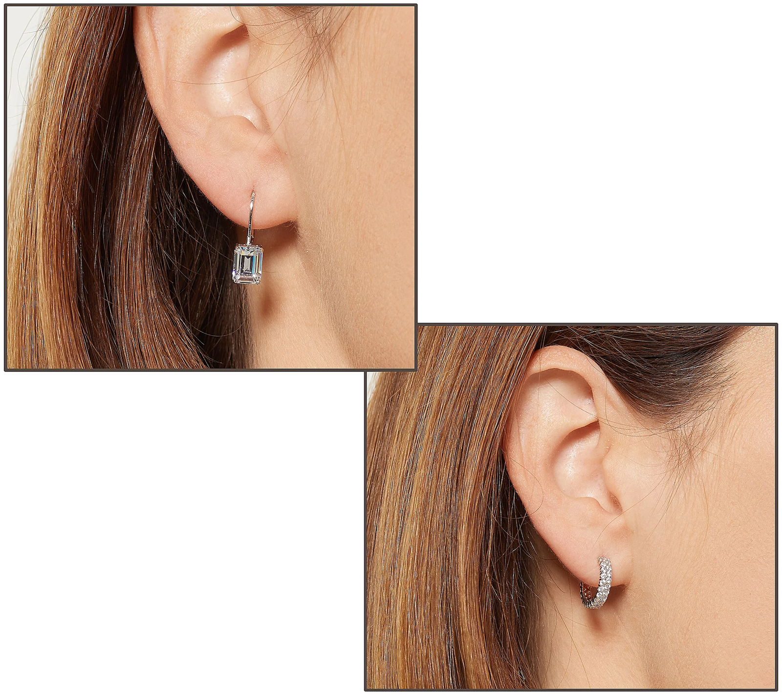 Diamonique  Boxed Set of 4 Silver sterling Earring Gifts (Copy)