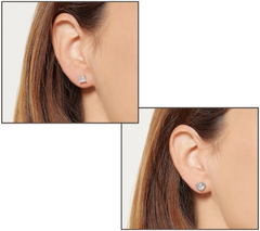 Diamonique  Boxed Set of 4 Silver sterling Earring Gifts (Copy)