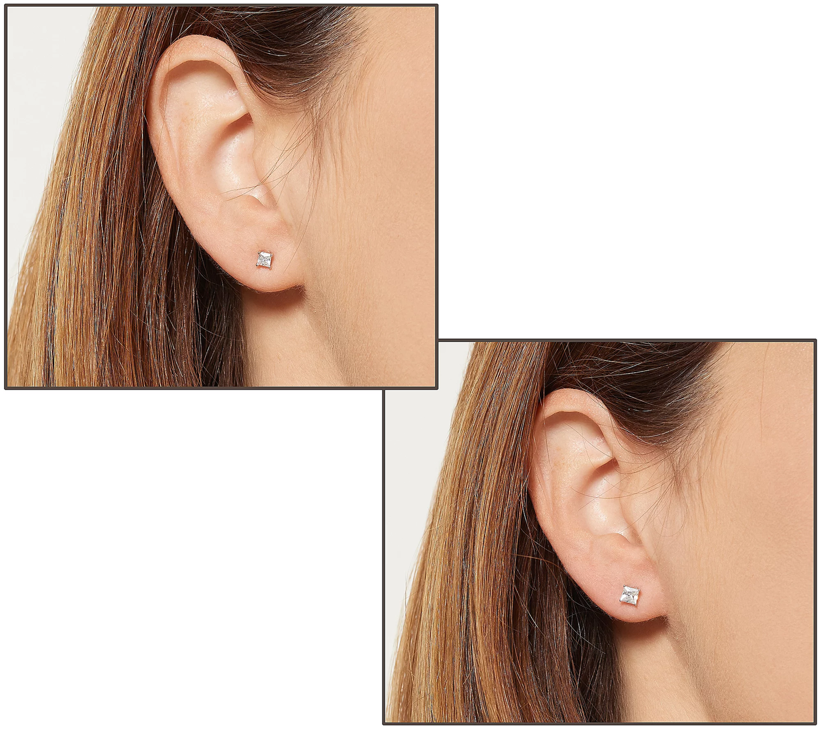 Diamonique Boxed Set of 4 Earring 14K gold-plated Sterling Silver Gifts
