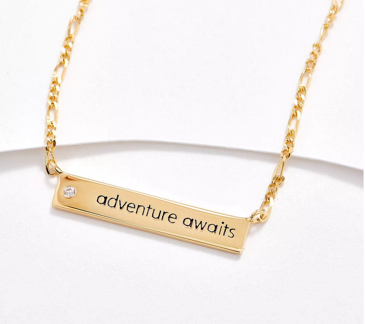 Diamonique Goldclad Sterling Silver 925 CZ "Adventure Awaits" Necklace 16"